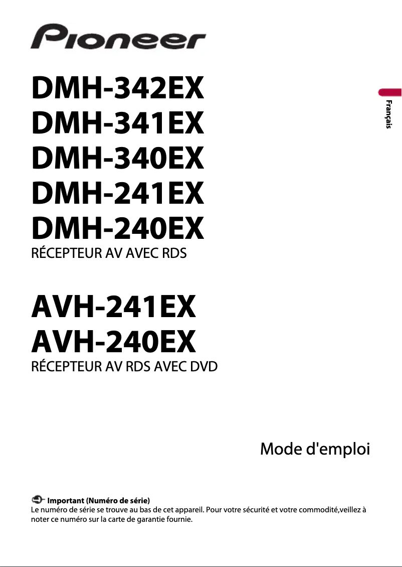 Page n°1 - Manuel utilisateur Pioneer DMH-342EX