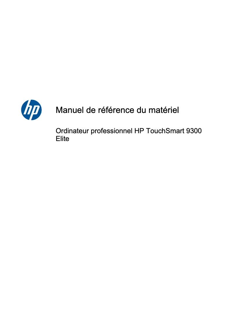 Page 1 de la notice Manuel utilisateur HP TouchSmart 9300 Elite