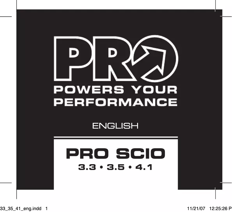 Page n°1 - Manuel utilisateur Pro Scio 3.5