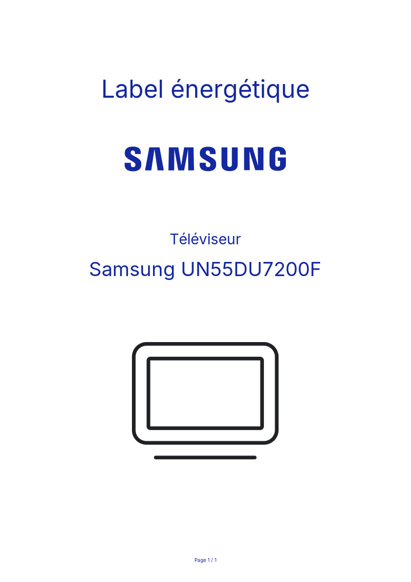 Image de la première page du manuel de l'appareil UN55DU7200F