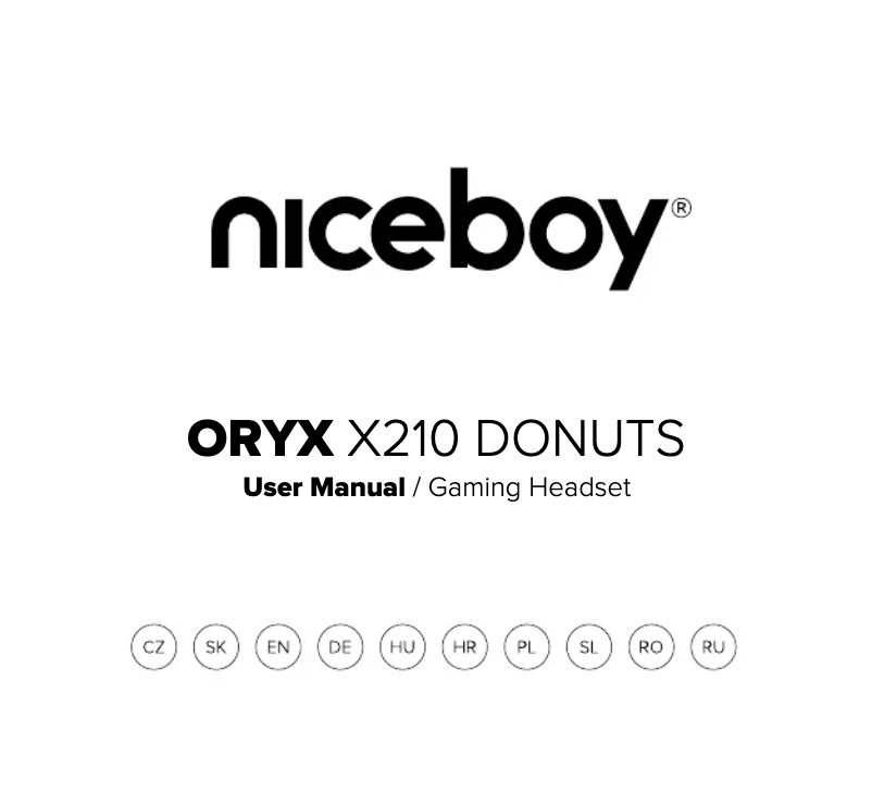 Page 1 de la notice Manuel utilisateur Niceboy ORYX X210 Donuts