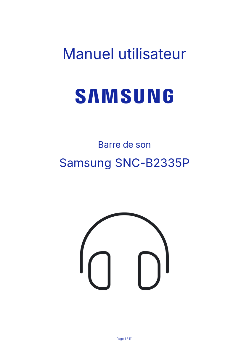 Page n°1 - Manuel utilisateur Samsung SNC-B2335P