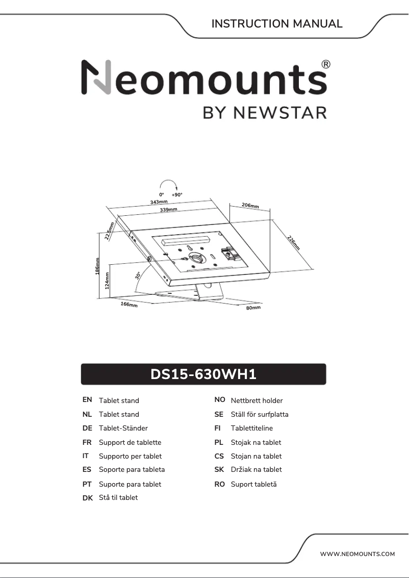 Page 1 de la notice Manuel utilisateur Newstar DS15-630WH1