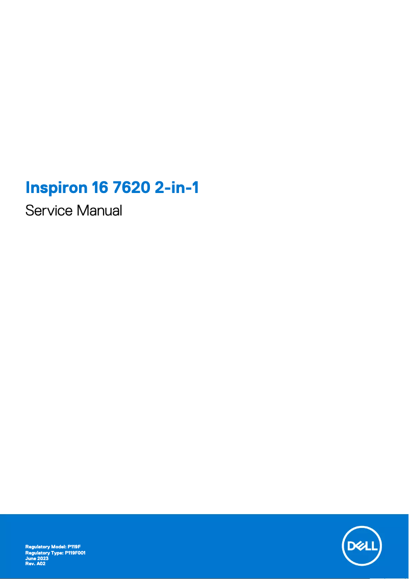 Image de la première page du manuel de l'appareil Inspiron 16 7620