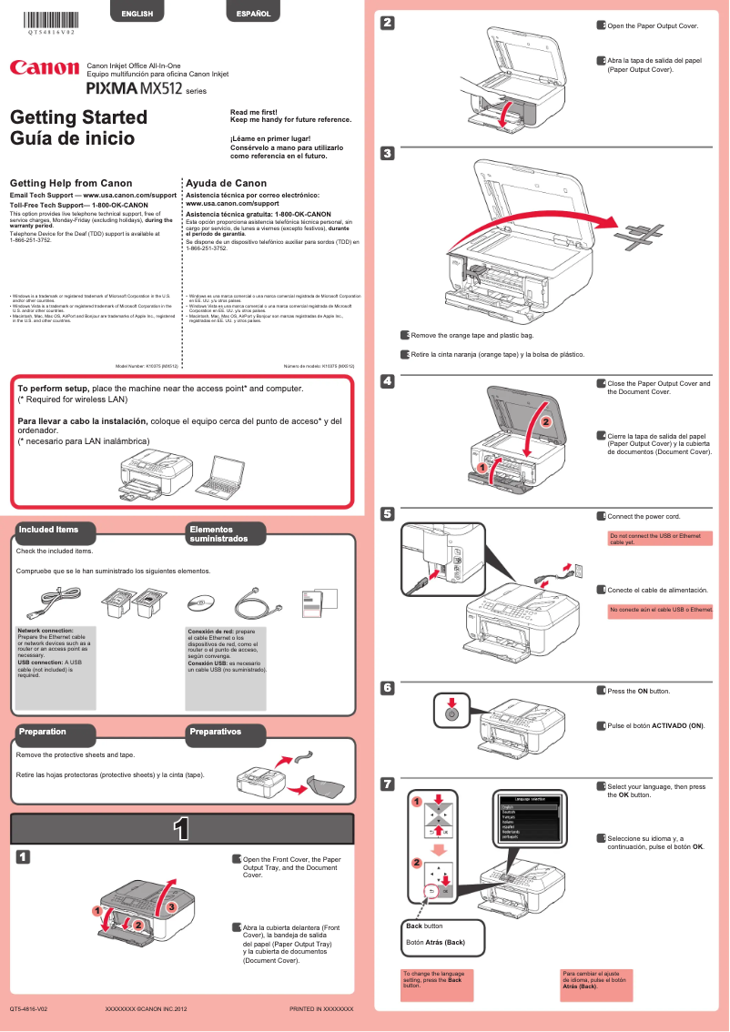 Page n°1 - Manuel utilisateur Canon Pixma MX512