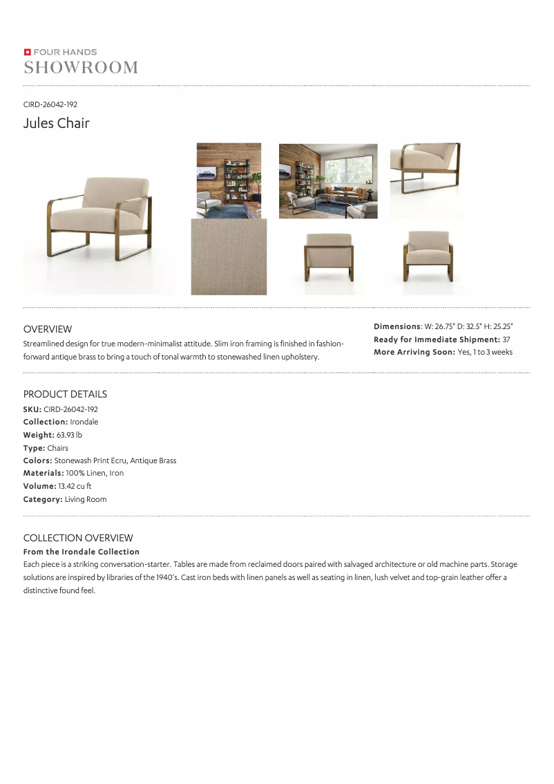 Page 1 de la notice Manuel utilisateur Four Hands CIRD-26042-192