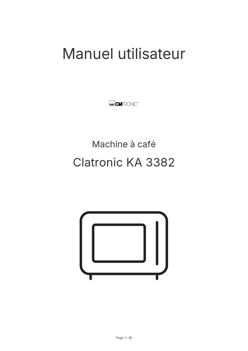 Image de la première page du manuel de l'appareil KA 3382
