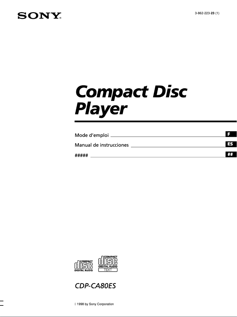 Page 1 de la notice Manuel utilisateur Sony CDP-CA80ES