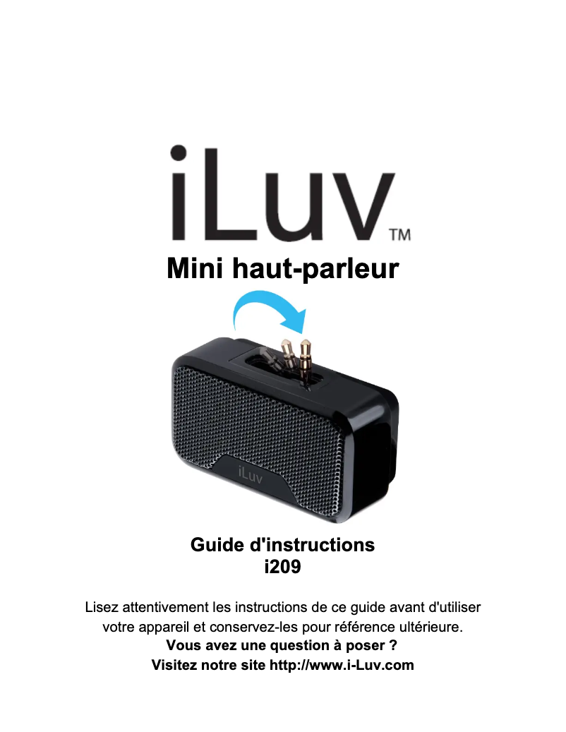 Image de la première page du manuel de l'appareil i209