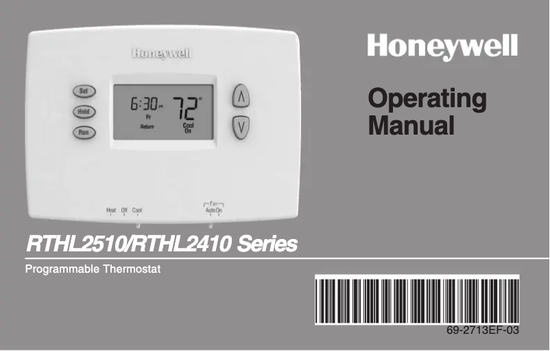 Page n°1 - Manuel utilisateur Honeywell RTHL2410