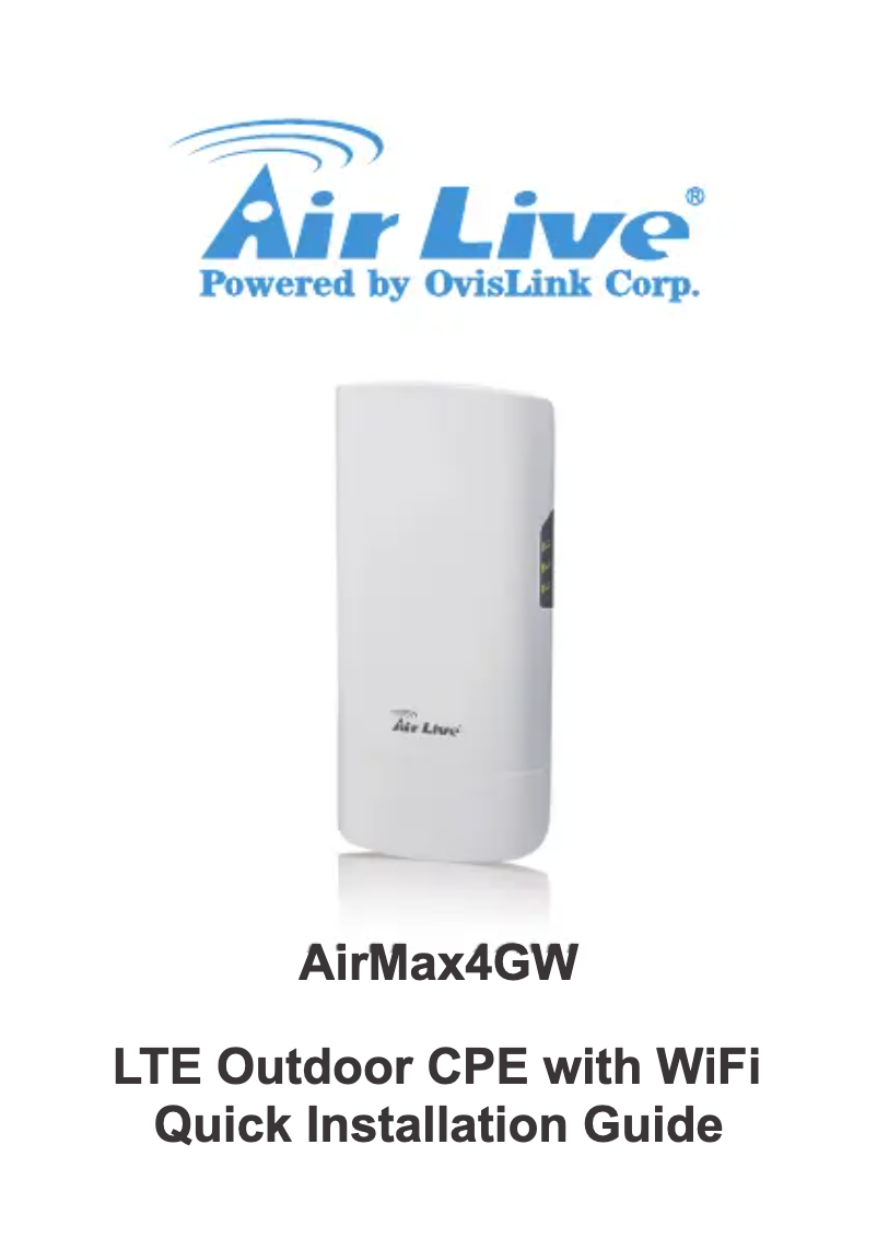 Page 1 de la notice Manuel utilisateur AirLive AIRMAX4GW