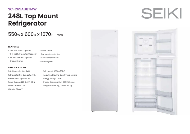 Image de la première page du manuel de l'appareil SC-269AU8TMW