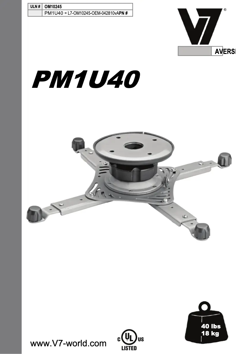 Page n°1 - Manuel utilisateur V7 PM1U40-1E