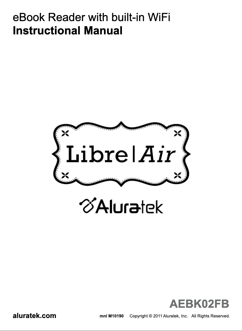 Page n°1 - Manuel utilisateur Aluratek Libre-Air AEBK02FB