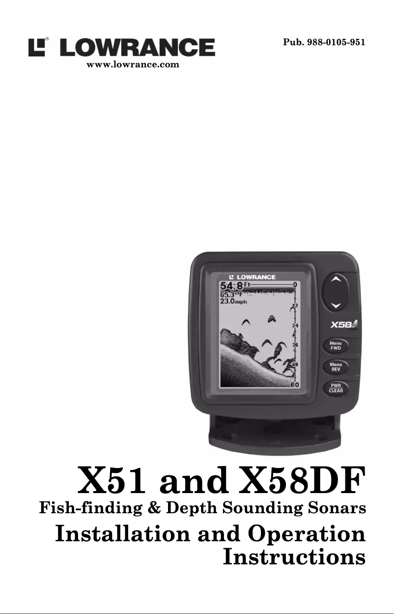 Image de la première page du manuel de l'appareil X51