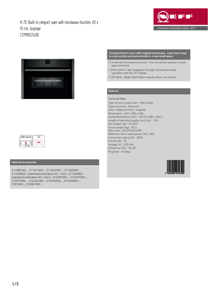 Image de la première page du manuel de l'appareil C17MR02G0B