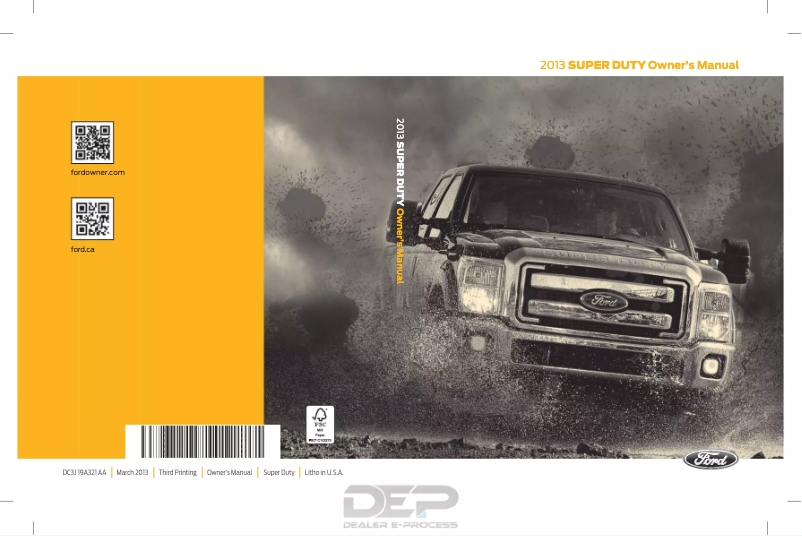 Page 1 de la notice Manuel utilisateur Ford F-350 Super Duty (2013)