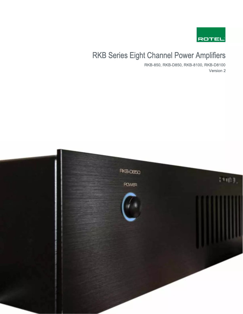 Page n°1 - Fiche technique Rotel RKB-8100 V2