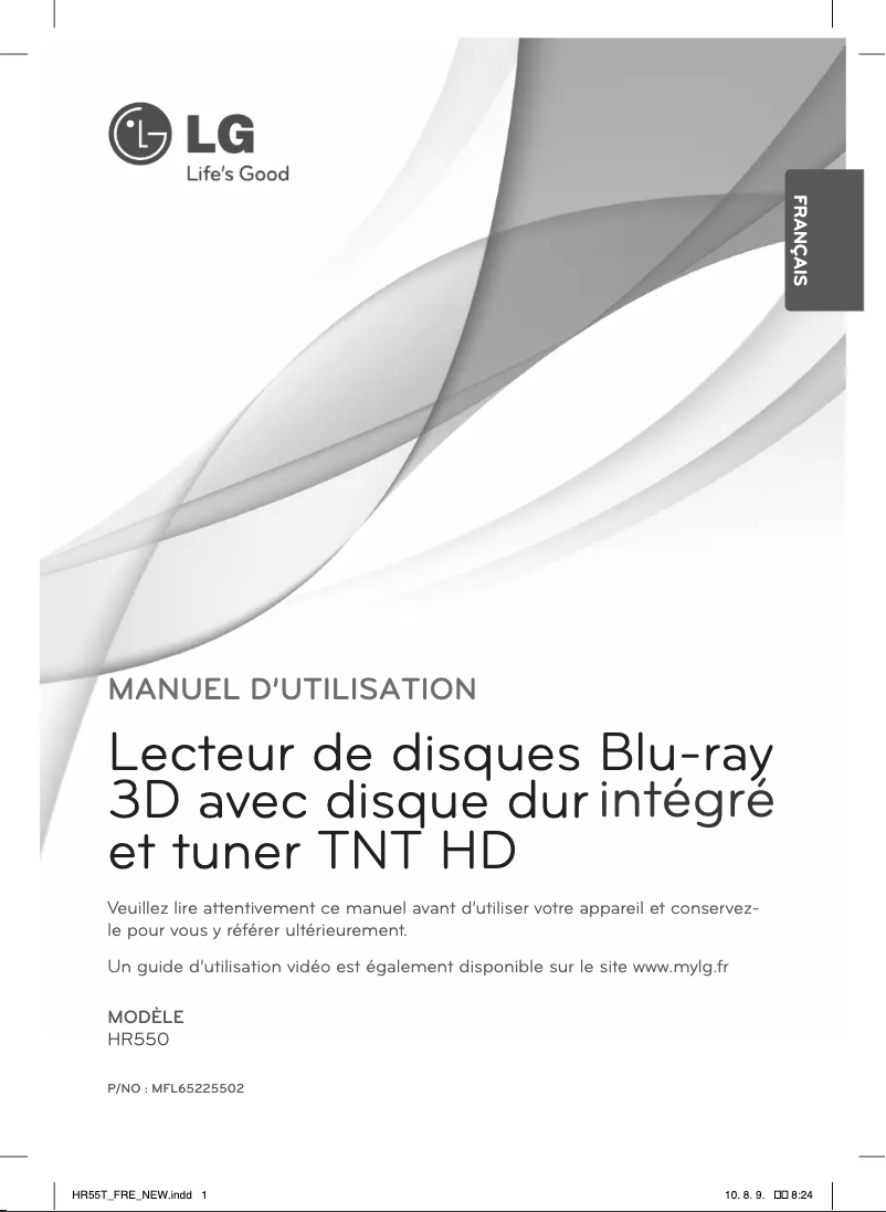 Image de la première page du manuel de l'appareil HR550