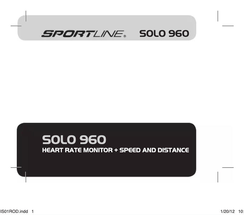 Page 1 of the manual User Manual Sportline Solo 960
