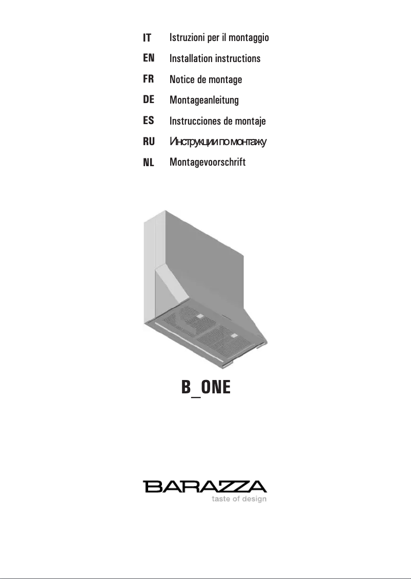 Page n°1 - Manuel utilisateur Barazza 1KB1I98