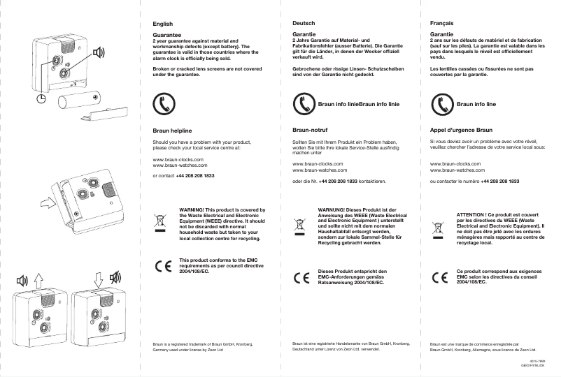 Page 1 de la notice Manuel utilisateur Braun BNC 002