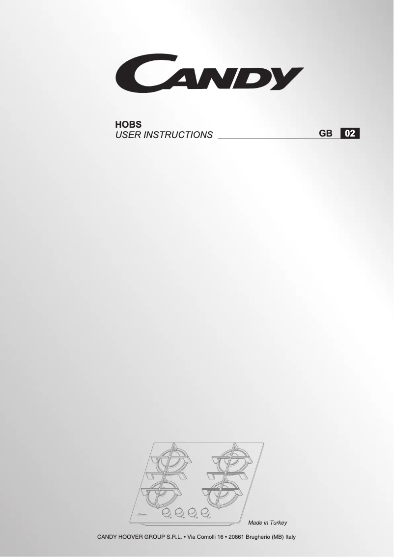 Page 1 de la notice Manuel utilisateur Candy CVG6PB SASO