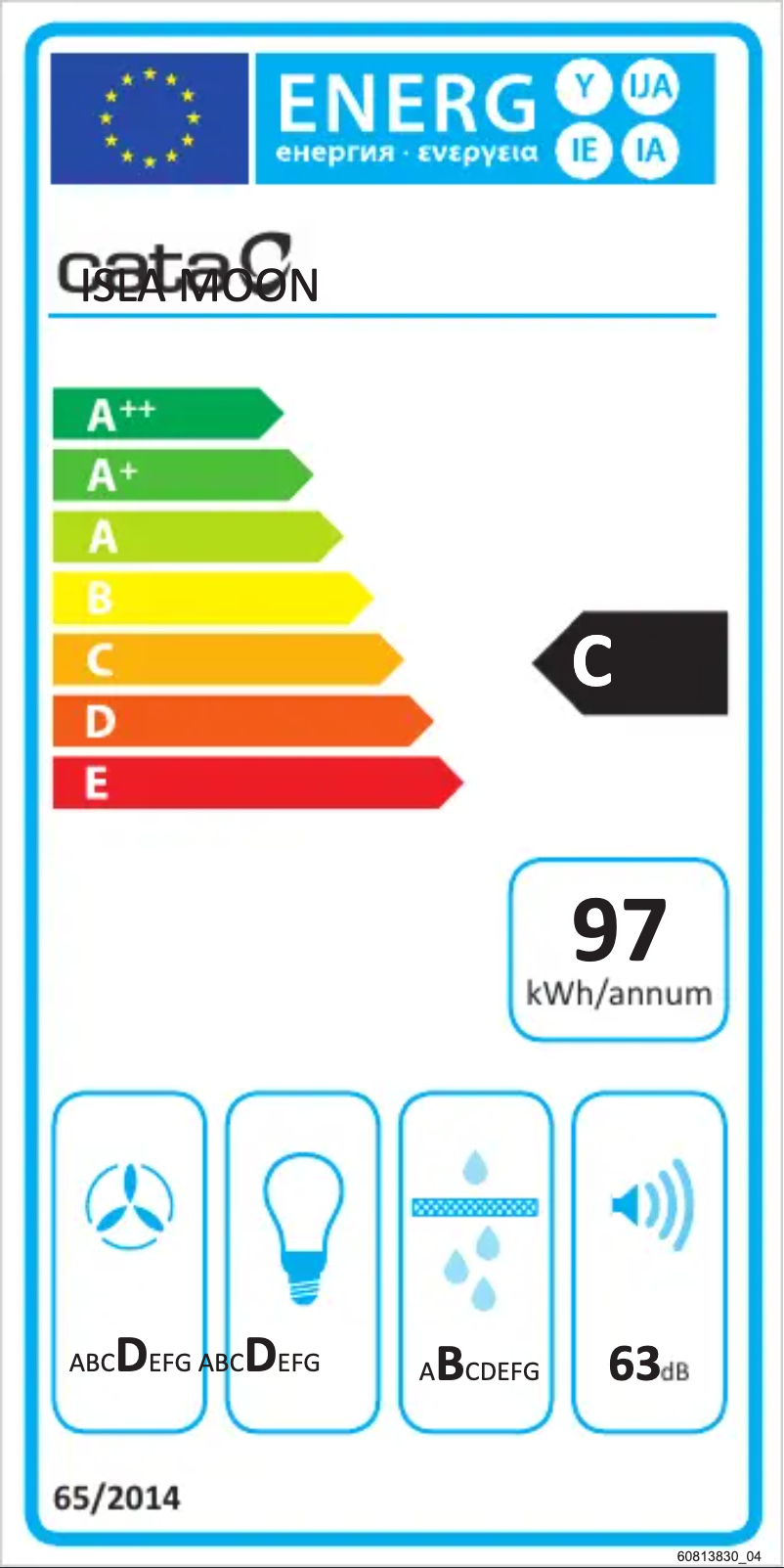 Page 1 de la notice Label énergétique CATA Moon Island