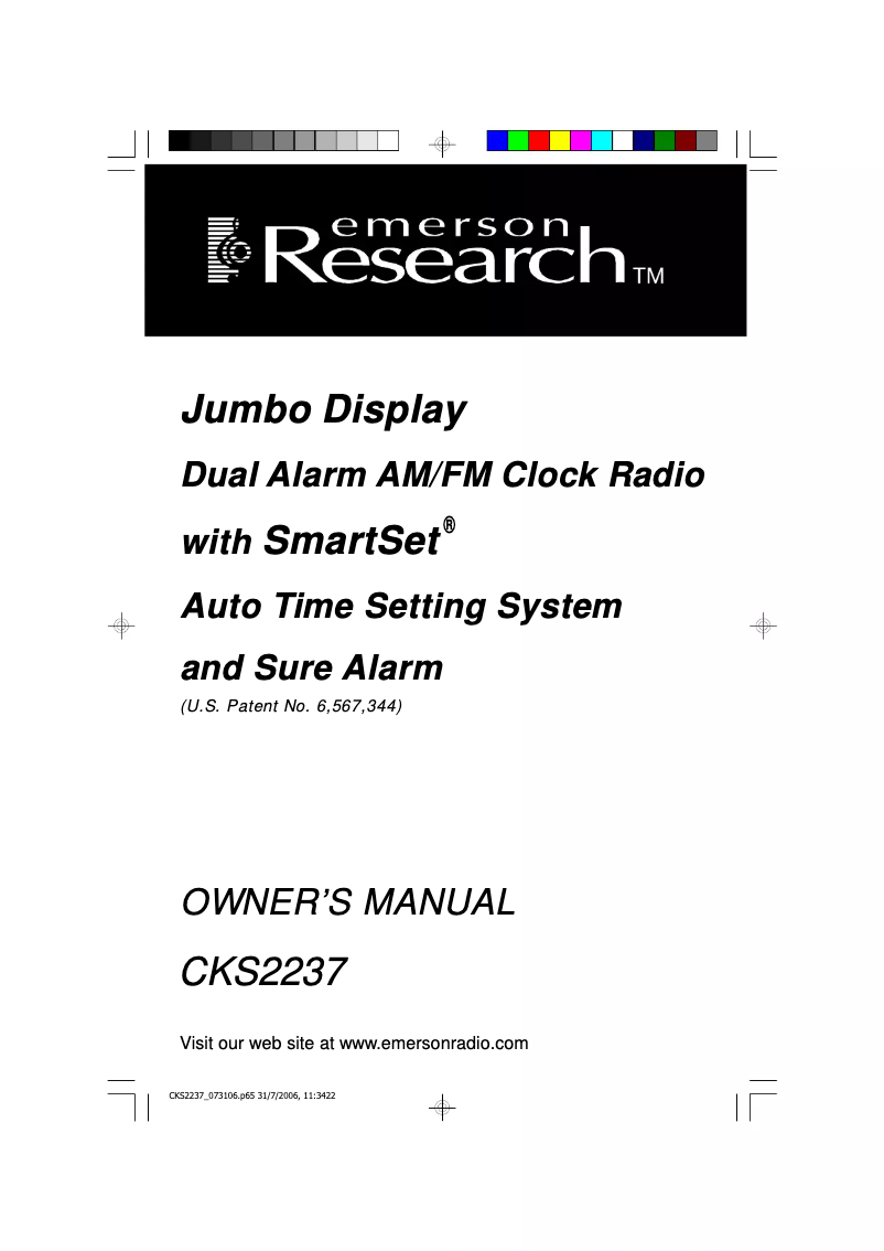 Page n°1 - Manuel utilisateur Emerson CKS2237