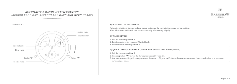 Image de la première page du manuel de l'appareil Grand Calendar ES-8046-04