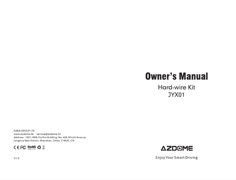 Page n°1 - Manuel utilisateur AZDome JYX01