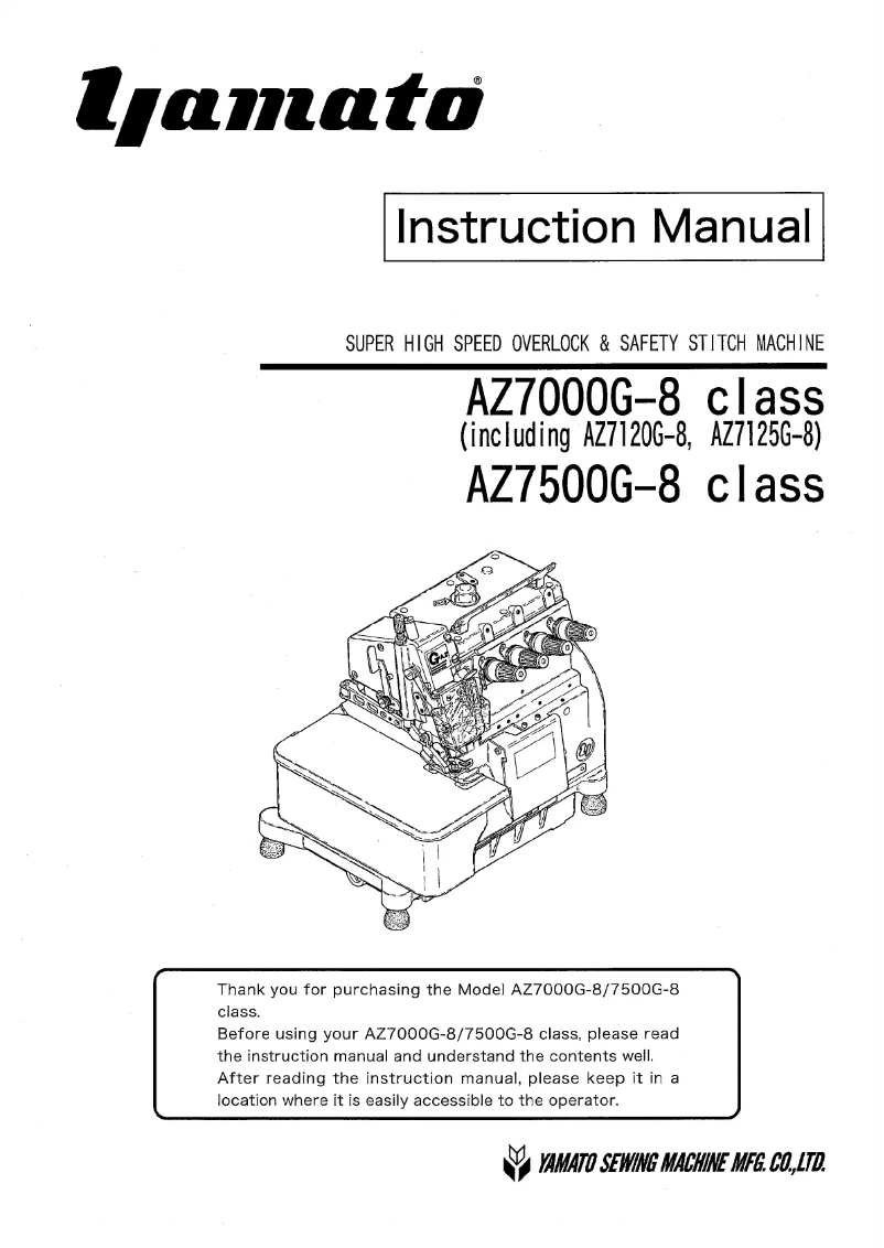 Page 1 de la notice Manuel utilisateur Yamato AZ7000G-8 class