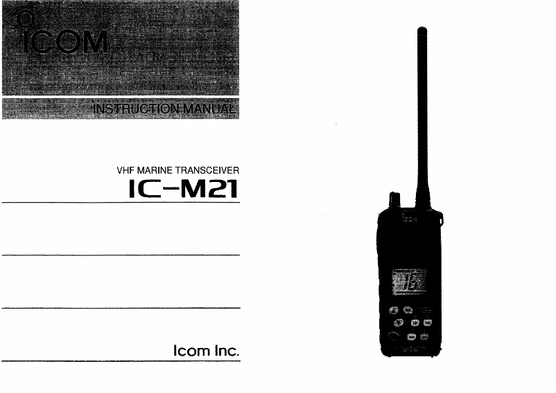 Image de la première page du manuel de l'appareil IC-M21