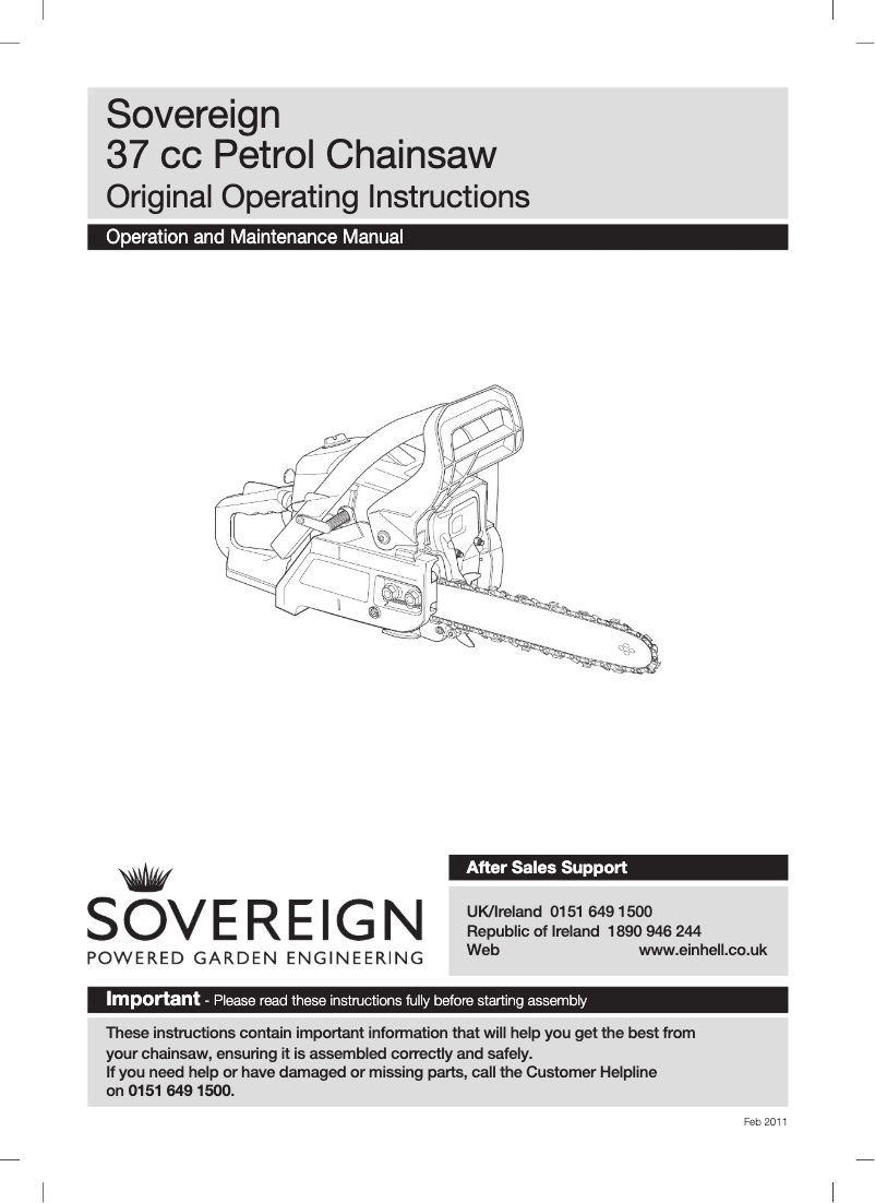 Page 1 de la notice Manuel utilisateur Sovereign HS-CS 37/1