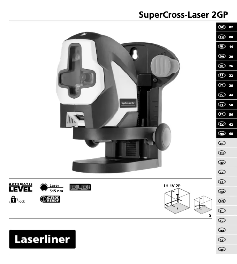 Page n°1 - Manuel utilisateur Laserliner SuperCross-Laser 2GP