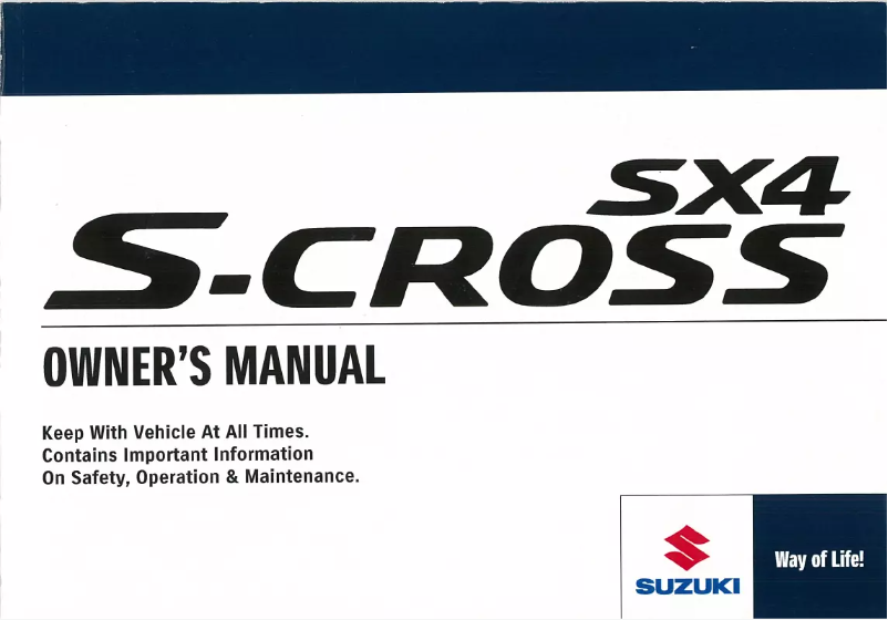Page 1 de la notice Manuel utilisateur Suzuki SX4 S-Cross (2013)