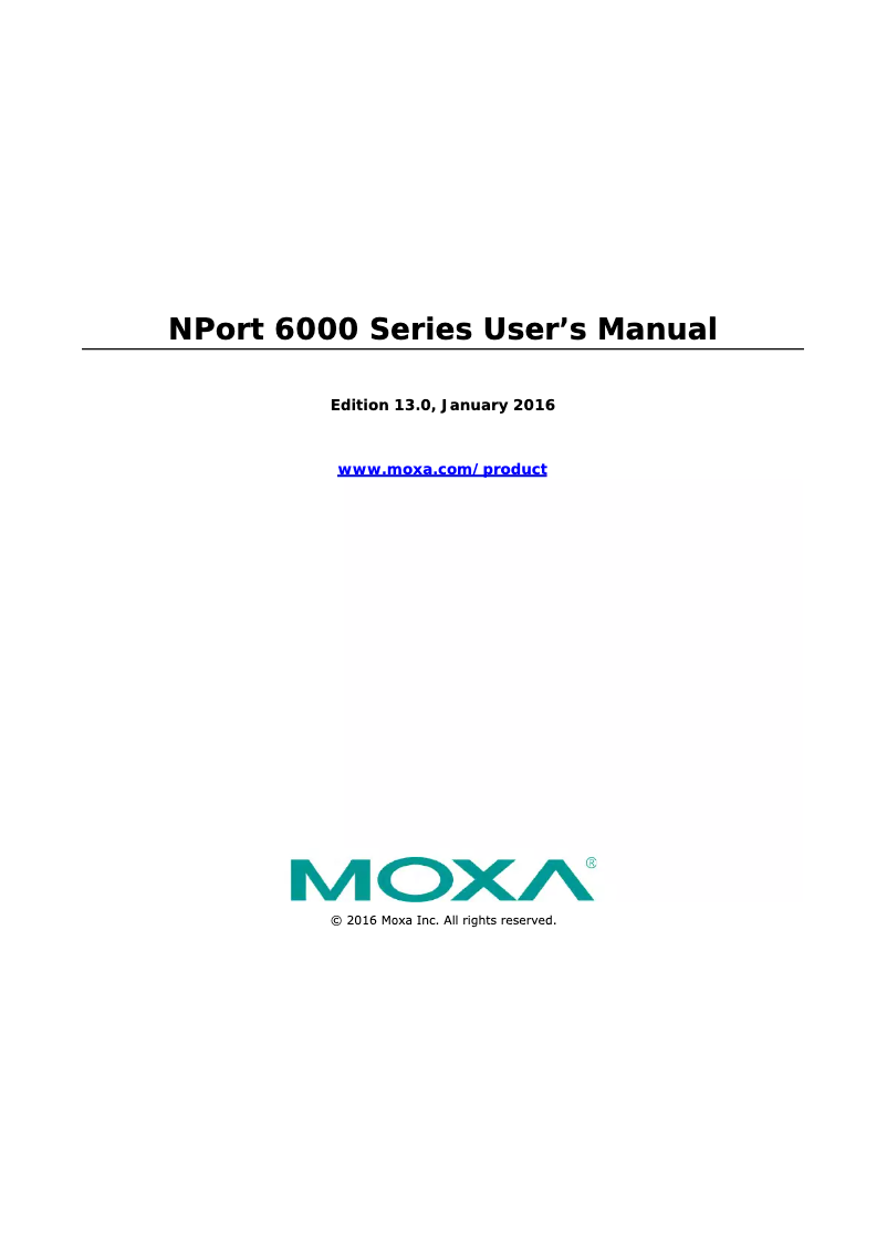 Imagen de la primera página del manual del dispositivo NPORT 6150