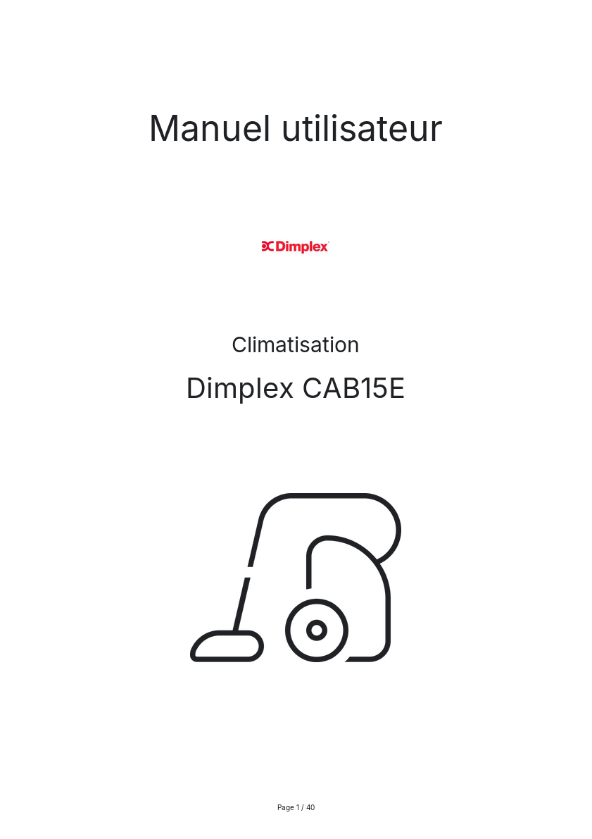 Page n°1 - Manuel utilisateur Dimplex CAB15E