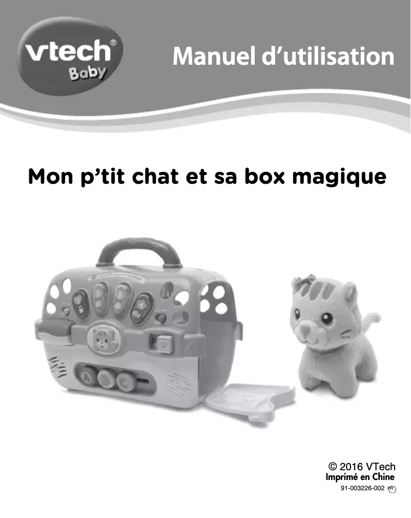 Page 1 de la notice Manuel utilisateur Vtech Mon p'tit chat et sa box magique