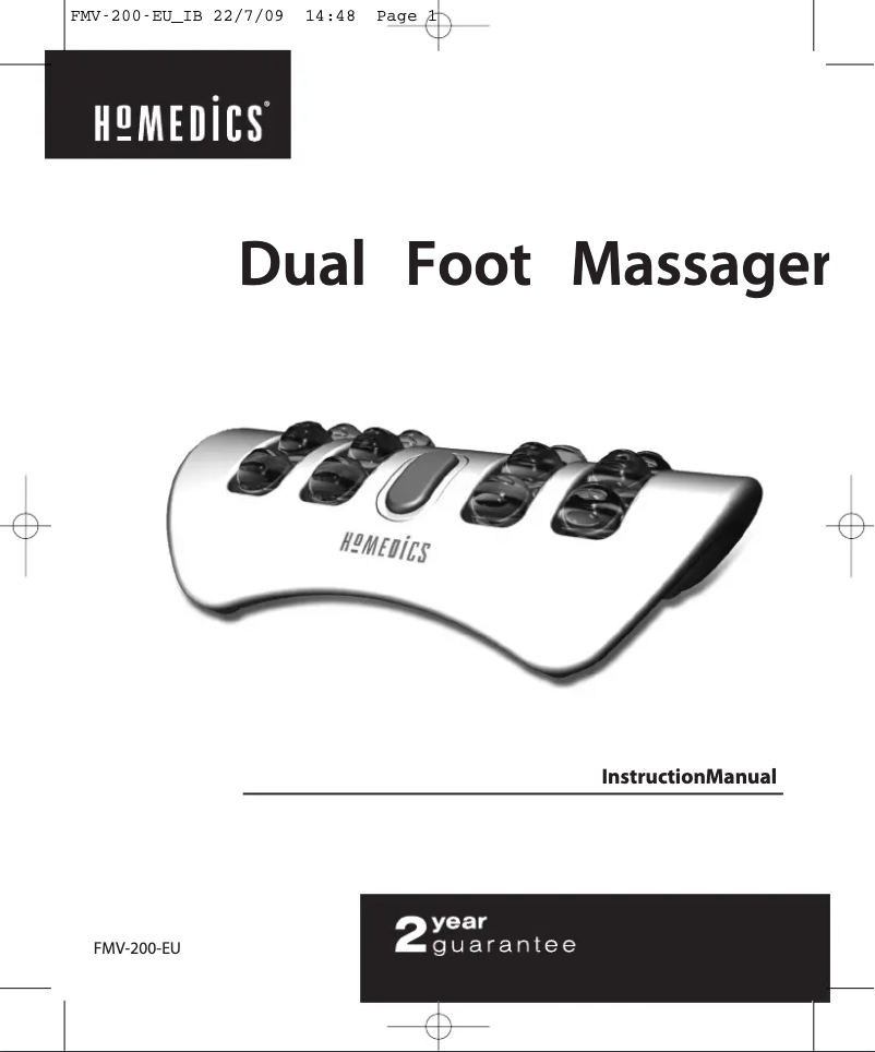 Page 1 de la notice Manuel utilisateur Homedics FMV-200-EU