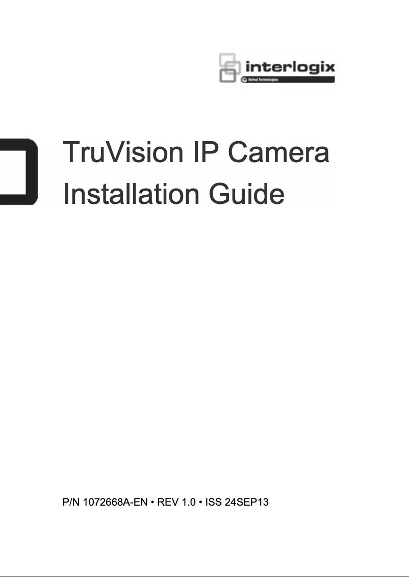 Page n°1 - Manuel utilisateur Interlogix TruVision TVB-3103