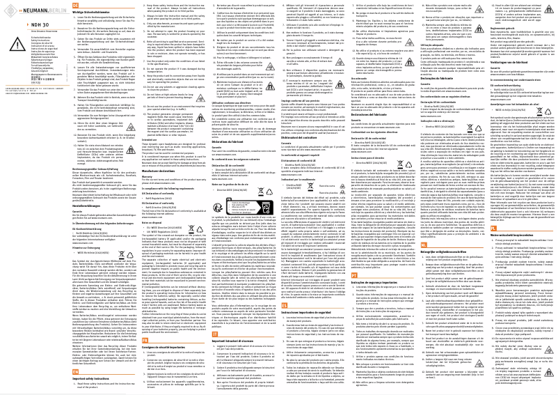 Image de la première page du manuel de l'appareil NDH 20