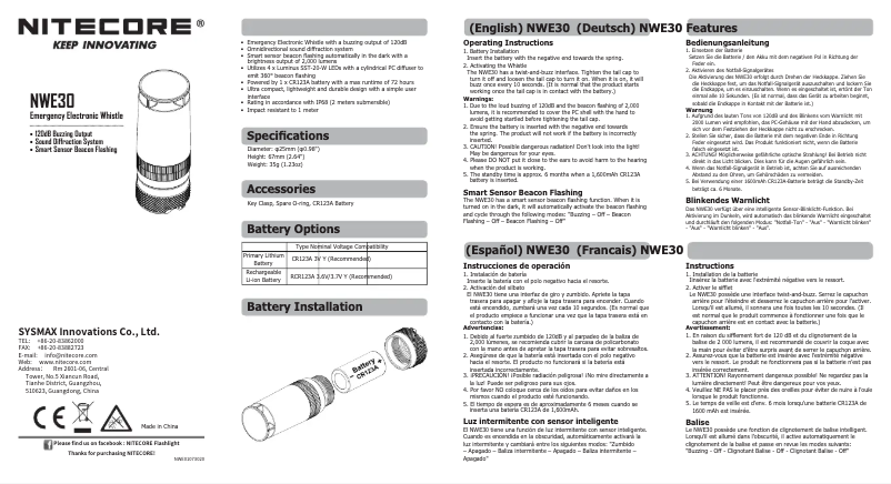 Image de la première page du manuel de l'appareil NWE30