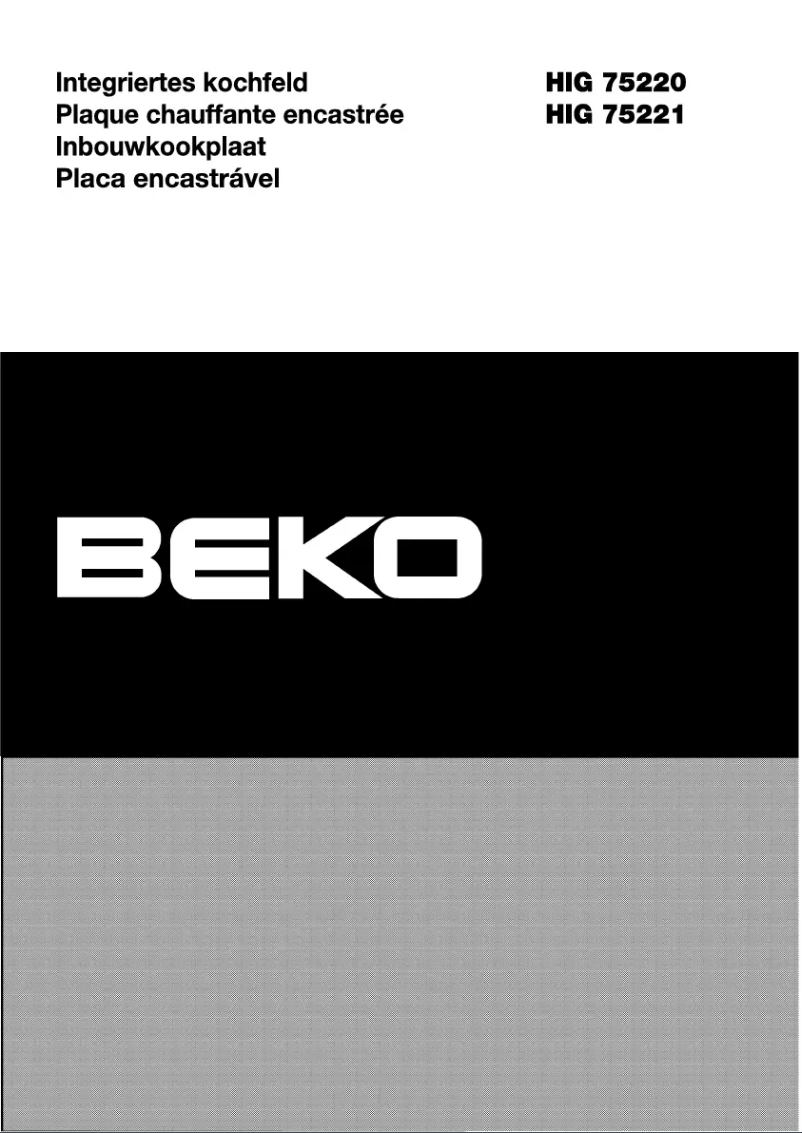 Page 1 de la notice Manuel utilisateur Beko HIG 75221 SX