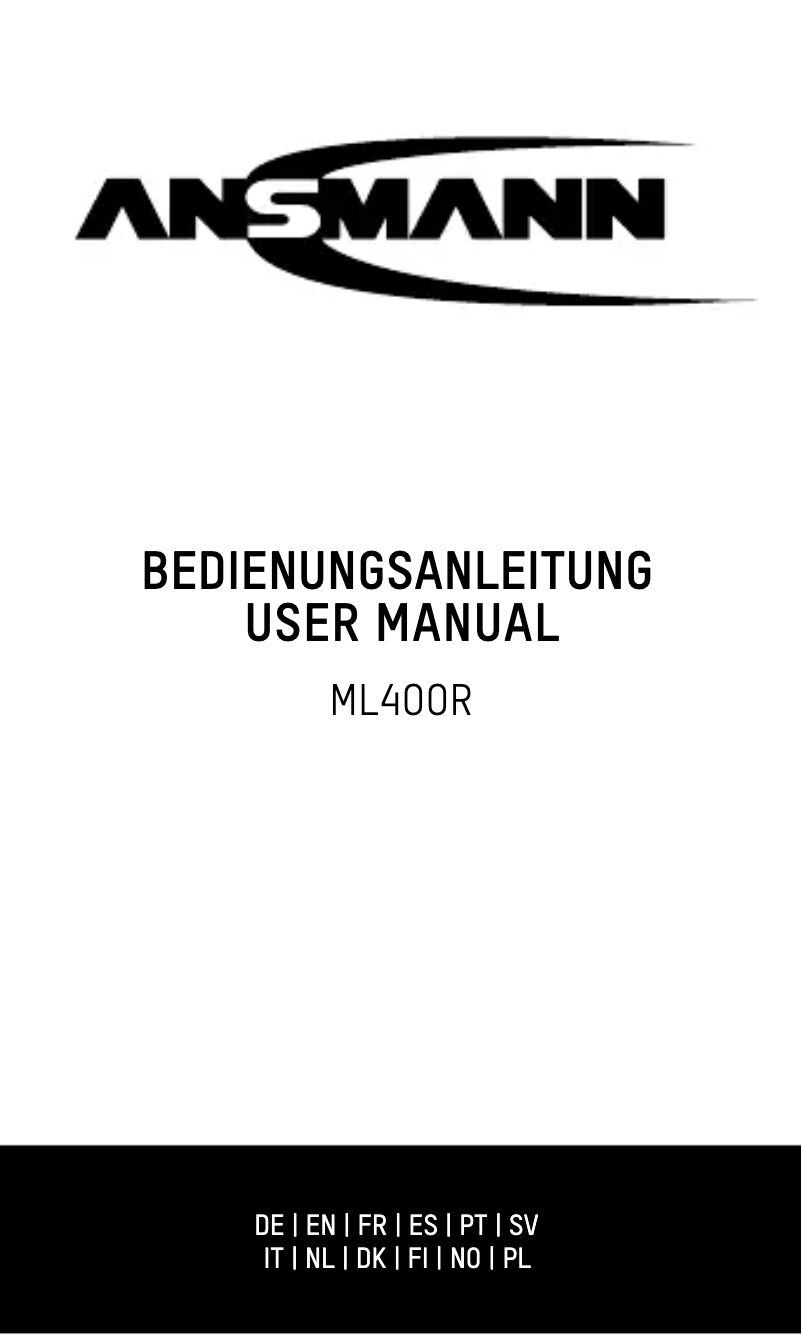 Image de la première page du manuel de l'appareil ML400R