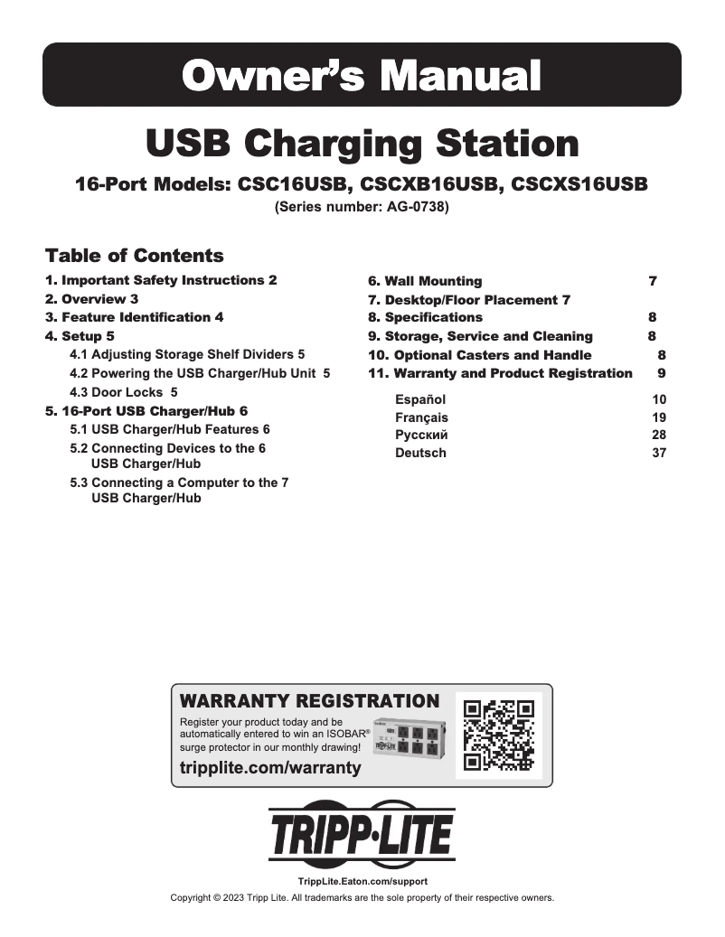 Página 1 del manual Manual de usuario Tripp Lite CSCXB16USB