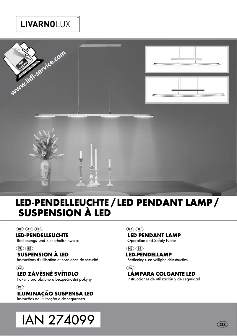 Page 1 de la notice Manuel utilisateur Livarno Lux IAN 274099