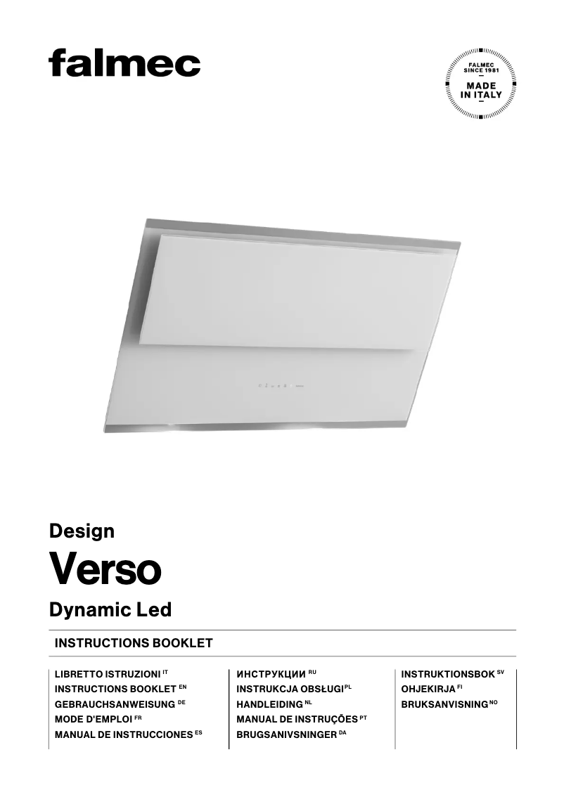 Page 1 de la notice Manuel utilisateur Falmec Verso