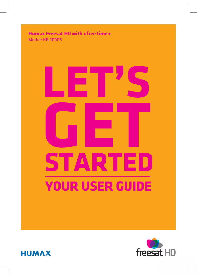 Page 1 de la notice Manuel utilisateur Humax HB-1000S