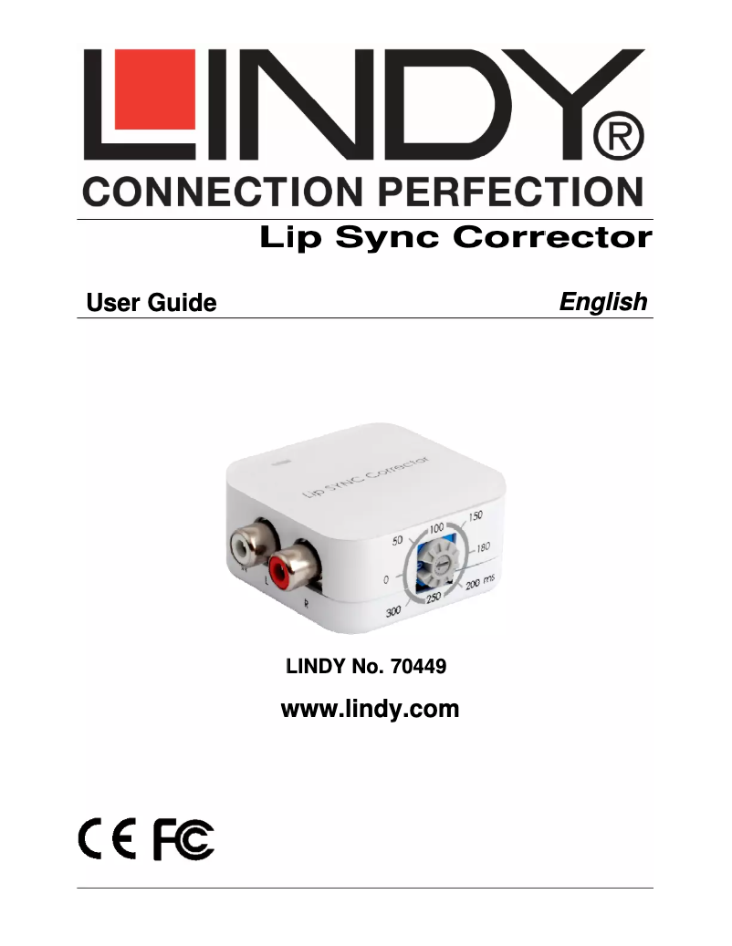 Image de la première page du manuel de l'appareil Lip Sync Corrector 70449